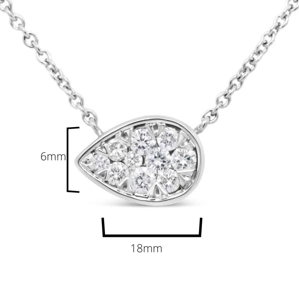 1/4 cttw diamond composite teardrop pendant in 14k white gold bijoux-nyc direct