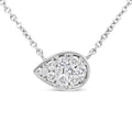 1/4 cttw diamond composite teardrop pendant in 14k white gold bijoux-nyc direct