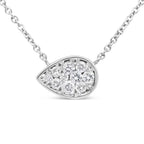 1/4 cttw diamond composite teardrop pendant in 14k white gold bijoux-nyc direct