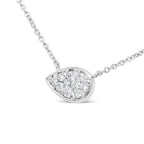 1/4 cttw diamond composite teardrop pendant in 14k white gold bijoux-nyc direct