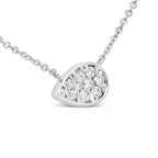 1/4 cttw diamond composite teardrop pendant in 14k white gold bijoux-nyc direct