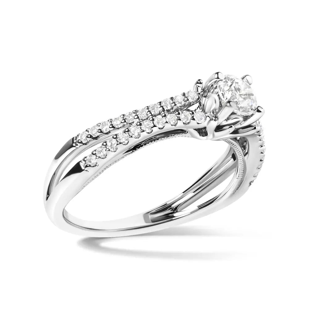 14k white gold 5/8 cttw round diamond split shank engagement ring size 7 bijoux-nyc direct