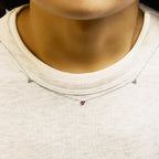 14k white gold ruby and 1/5 cttw diamond tri station necklace bijoux-nyc direct