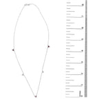 14k white gold ruby and 1/5 cttw diamond tri station necklace bijoux-nyc direct
