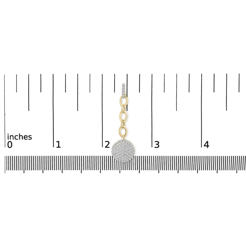 14k yellow gold 1.0 cttw diamond cluster dangle chain earrings bijoux-nyc direct