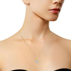 1.00 cttw seven stone diamond flower pendant in 14k yellow gold bijoux-nyc direct