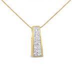 1.50ctw princess cut diamond greek column pendant in 14k yellow gold bijoux-nyc direct