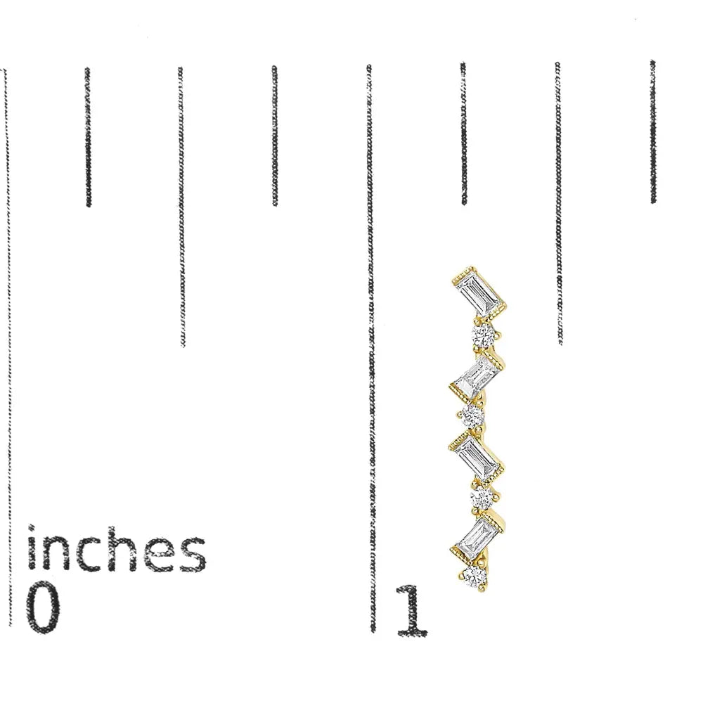 Diamond zigzag drop earrings in 14k yellow gold 1/2 cttw bijoux-nyc direct
