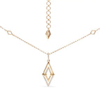 14k yellow gold 1/4 cttw diamond double triangle 18 inch necklace bijoux-nyc direct