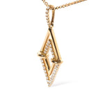 14k yellow gold 1/4 cttw diamond double triangle 18 inch necklace bijoux-nyc direct