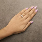 14k yellow gold 1/4 cttw diamond wave bypass ring bijoux-nyc direct