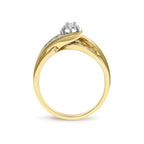 14k yellow gold 1/4 cttw diamond wave bypass ring bijoux-nyc direct