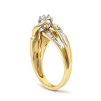 14k yellow gold 1/4 cttw diamond wave bypass ring bijoux-nyc direct