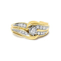 14k yellow gold 1/4 cttw diamond wave bypass ring bijoux-nyc direct