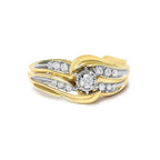 14k yellow gold 1/4 cttw diamond wave bypass ring bijoux-nyc direct