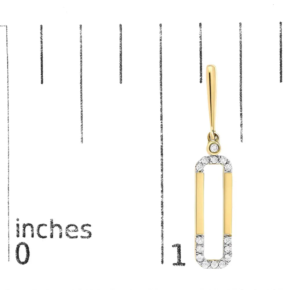 14k yellow gold 0.20 cttw diamond paper clip dangle earrings bijoux-nyc direct