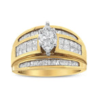 14k yellow gold 1.50 cttw marquise diamond engagement cocktail ring bijoux-nyc direct