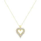 4.0 cttw round diamond cluster heart pendant in sterling silver bijoux-nyc direct