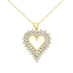 4.0 cttw round diamond cluster heart pendant in sterling silver bijoux-nyc direct