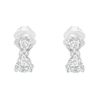 14kt white gold 1/2 cttw round diamond double dangle stud earrings bijoux-nyc direct