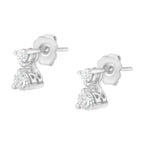 14kt white gold 1/2 cttw round diamond double dangle stud earrings bijoux-nyc direct