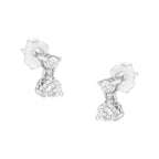 14kt white gold 1/2 cttw round diamond double dangle stud earrings bijoux-nyc direct