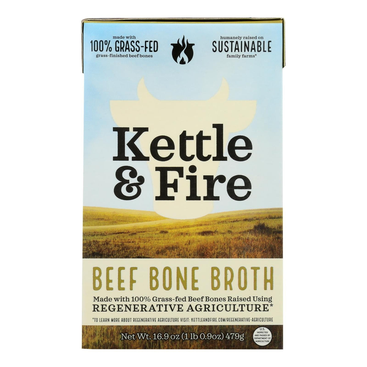 Kettle & Fire Regenerative Beef Bone Broth, 16.9 oz (Case of 6)