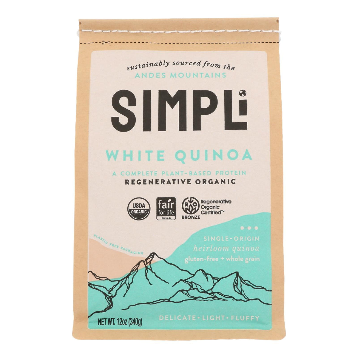 Simpli Regenerative White Quinoa, 12 oz (Case of 8)