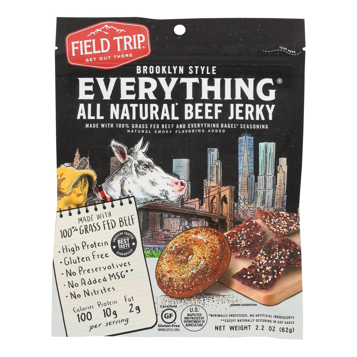 Field Trip Everything Bagel Beef Jerky, 2.2 oz (Case of 9)