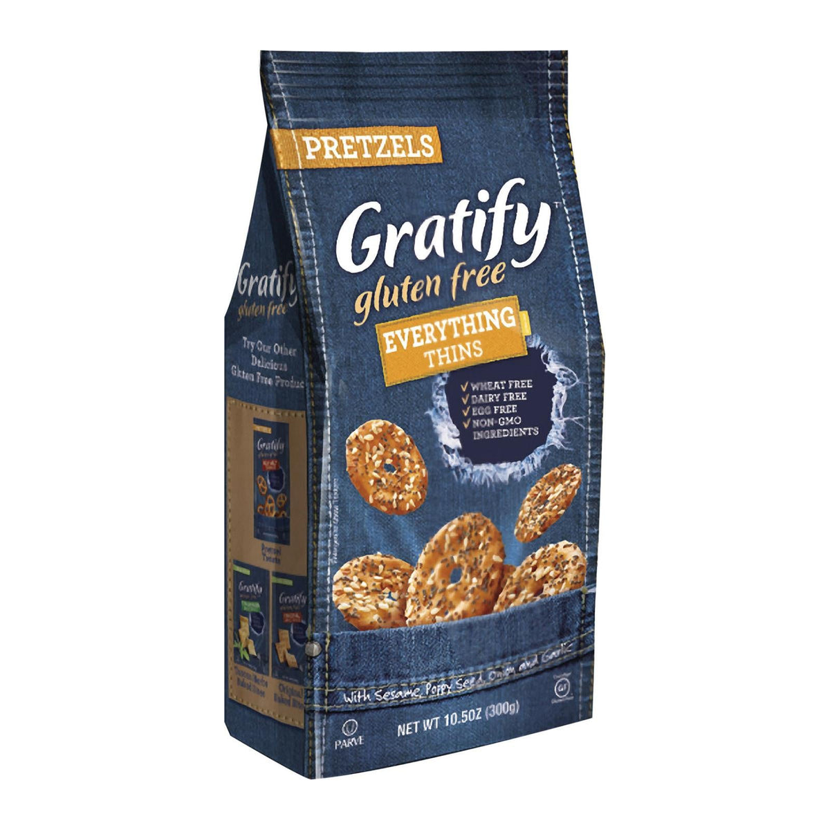 Gratify Everything Pretzel Thins, 10.5 oz (Case of 6)