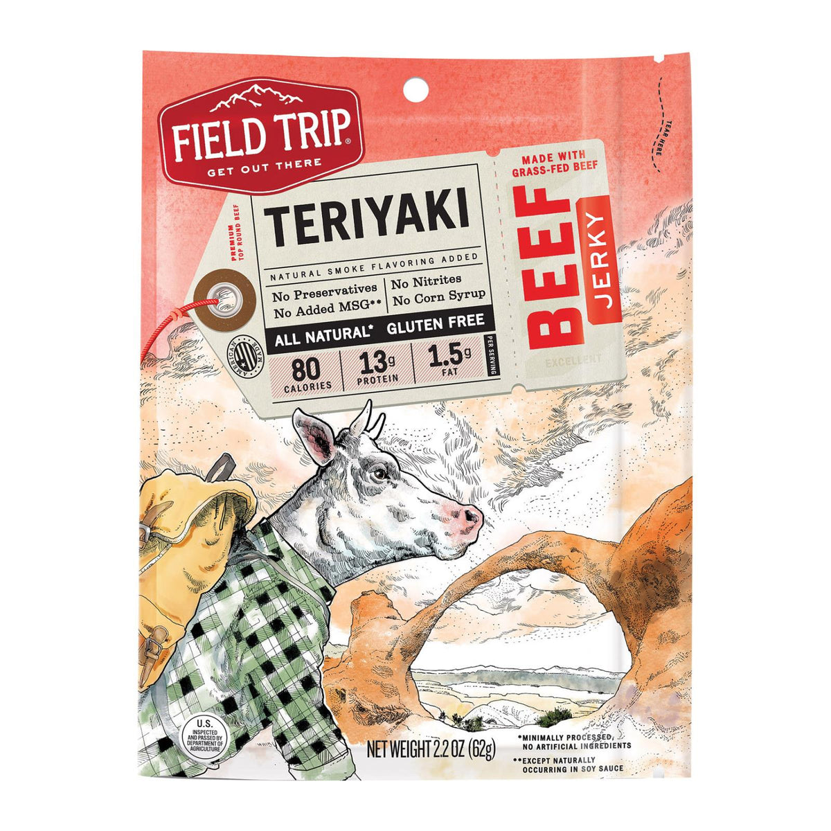 Field Trip Gluten Free Beef Jerky, 2.2 oz (Case of 9)