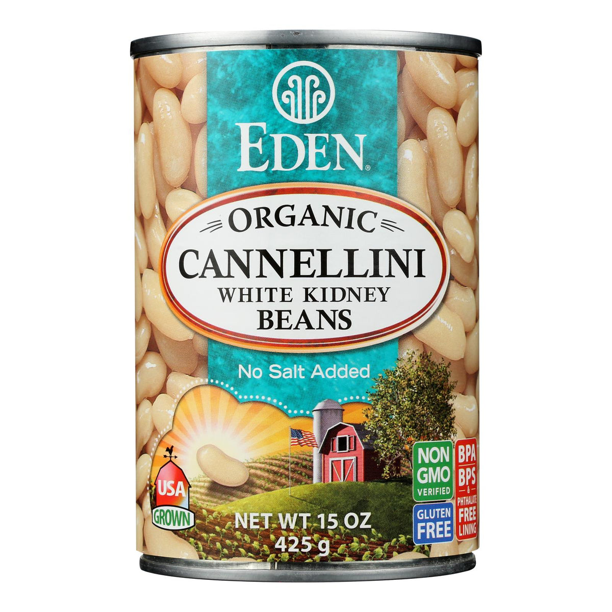 Eden Organic Cannellini White Kidney Beans, 15 oz (Case of 12)