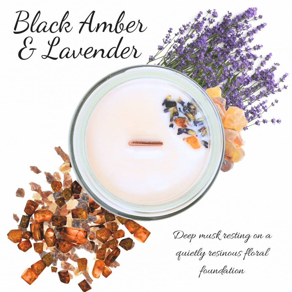 Black Amber & Lavender | Essential Oil | 3 oz Jar Candle