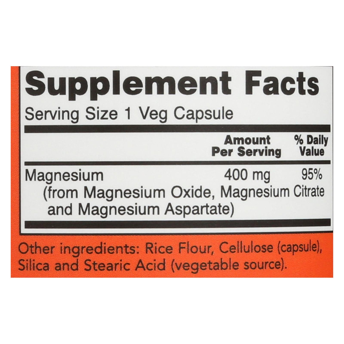 Now Foods Magnesium 400mg - 1 Each, 180 Capsules