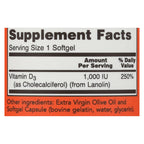 Now Foods Vitamin D-3 1000iu - 180 Sgels - 1 Each