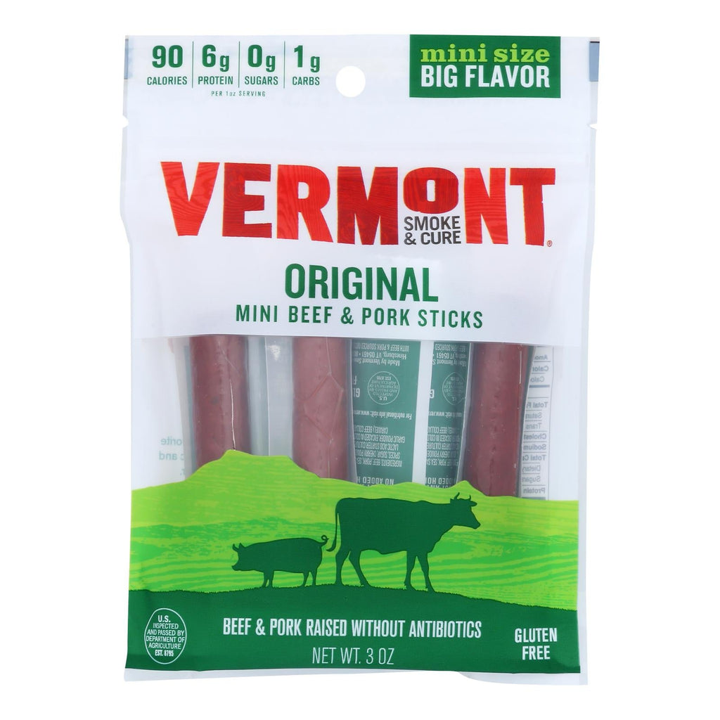 Vermont Smoke & Cure Cracked Pepper Beef & Pork Sticks, 6 x 0.5 oz (Case of 8)