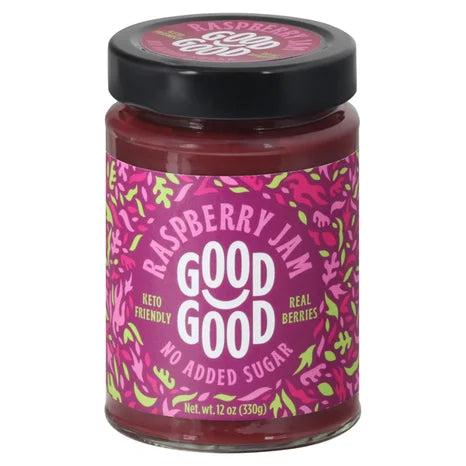 Good Good No Sugar Raspberry Jam, 12 oz (Case of 6)