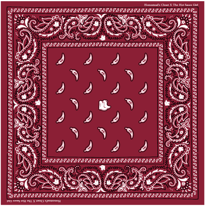 Red Chili Bandana – 100% Cotton | Homestead's Closet x The Hot Sauce Girl