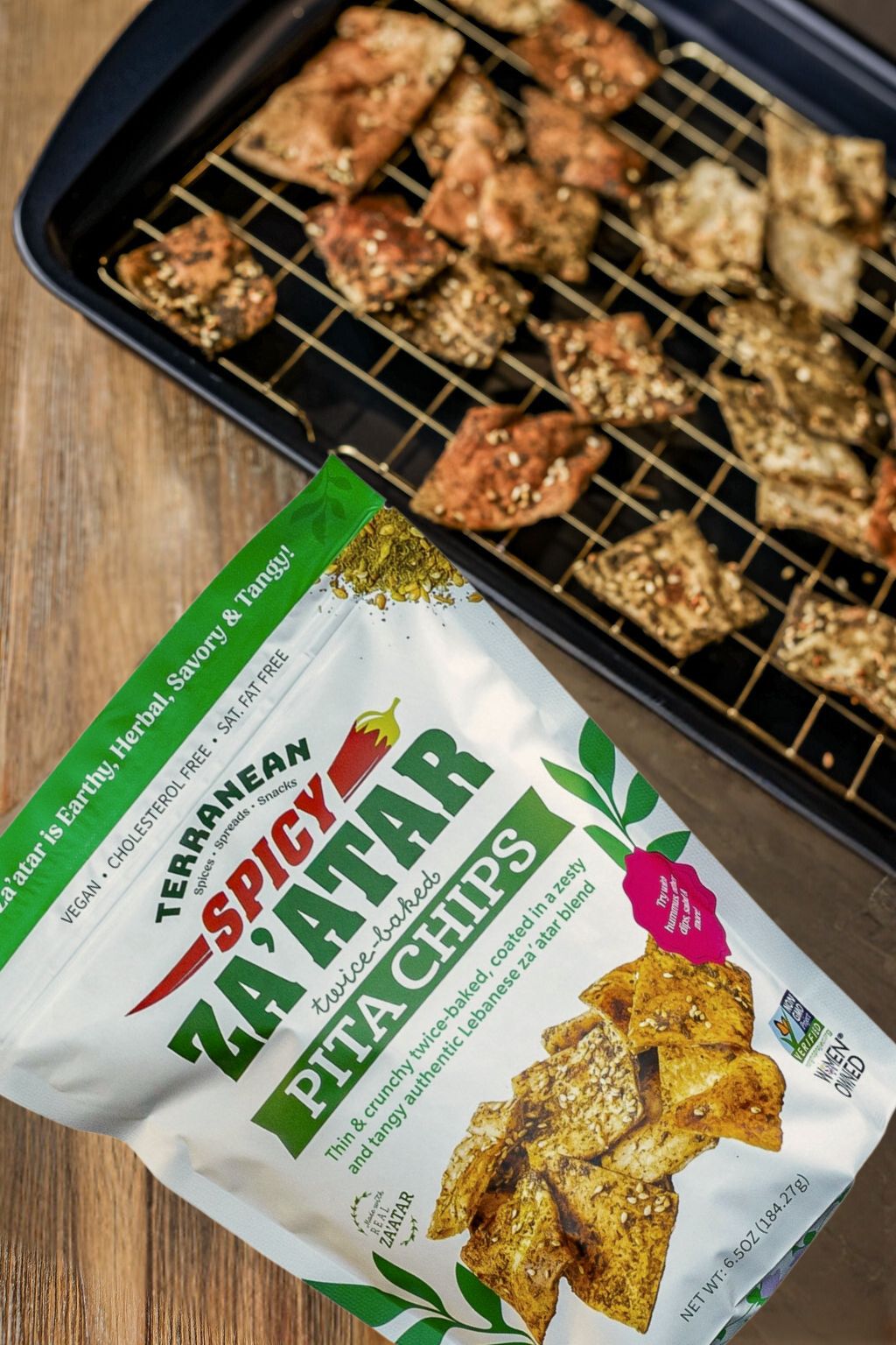 24 Pack Pita Chip Variety (8 Za'atar Pita Chips, 8 Spicy Za'atar Pita Chips, 8 Sea Salt Pita Chips)