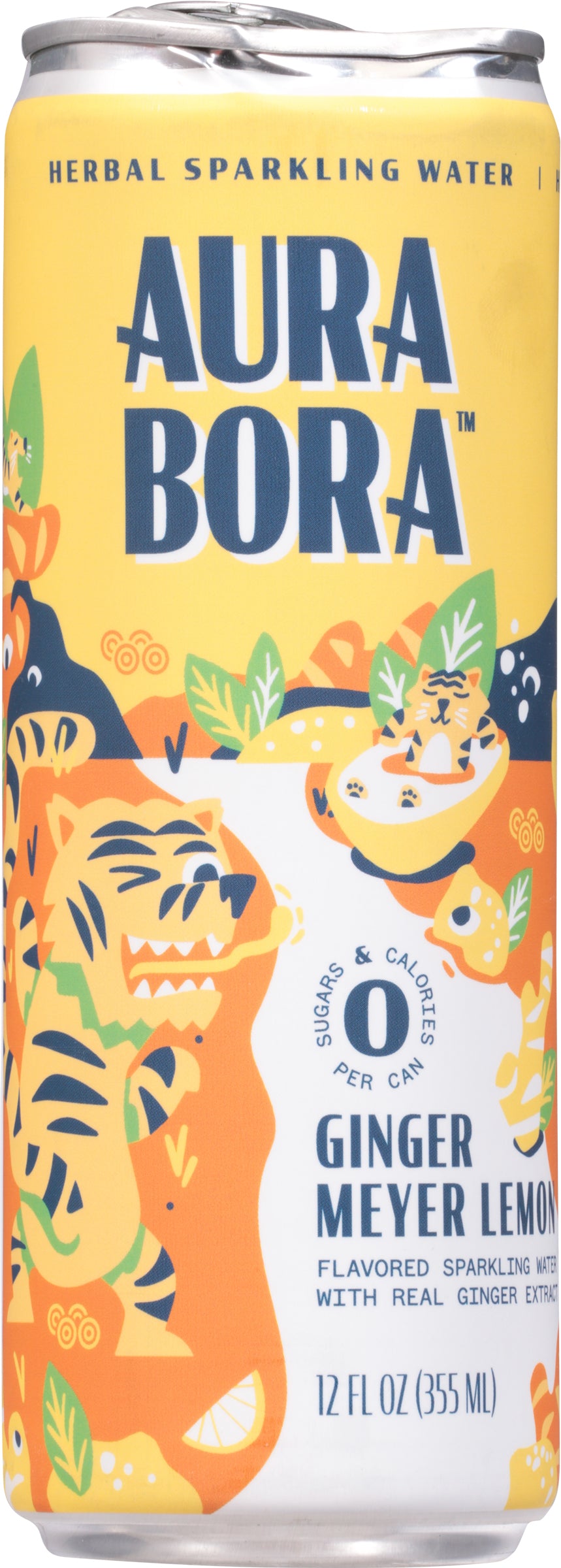 Aura Bora Ginger Meyer Lemon Sparkling Water, 12 fl oz (Case of 12)