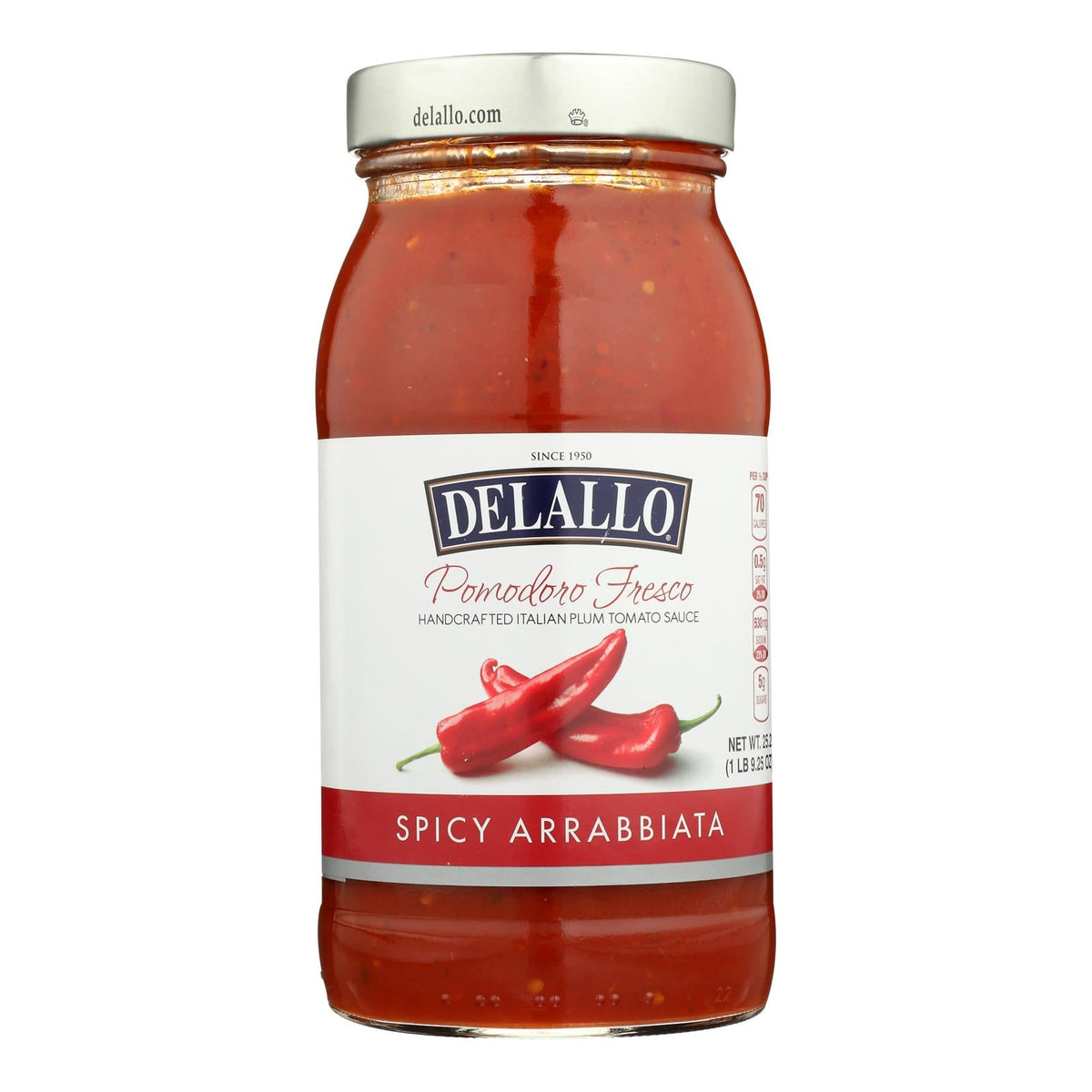 DeLallo Pomodoro Fresco Spicy Arrabbiata Sauce, 25.25 fl oz (Case of 6)