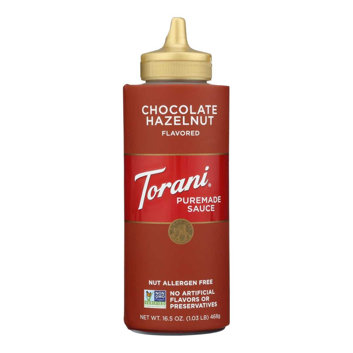 Torani Puremade Chocolate Hazelnut Sauce - 16.5 Fl Oz (Case of 4)