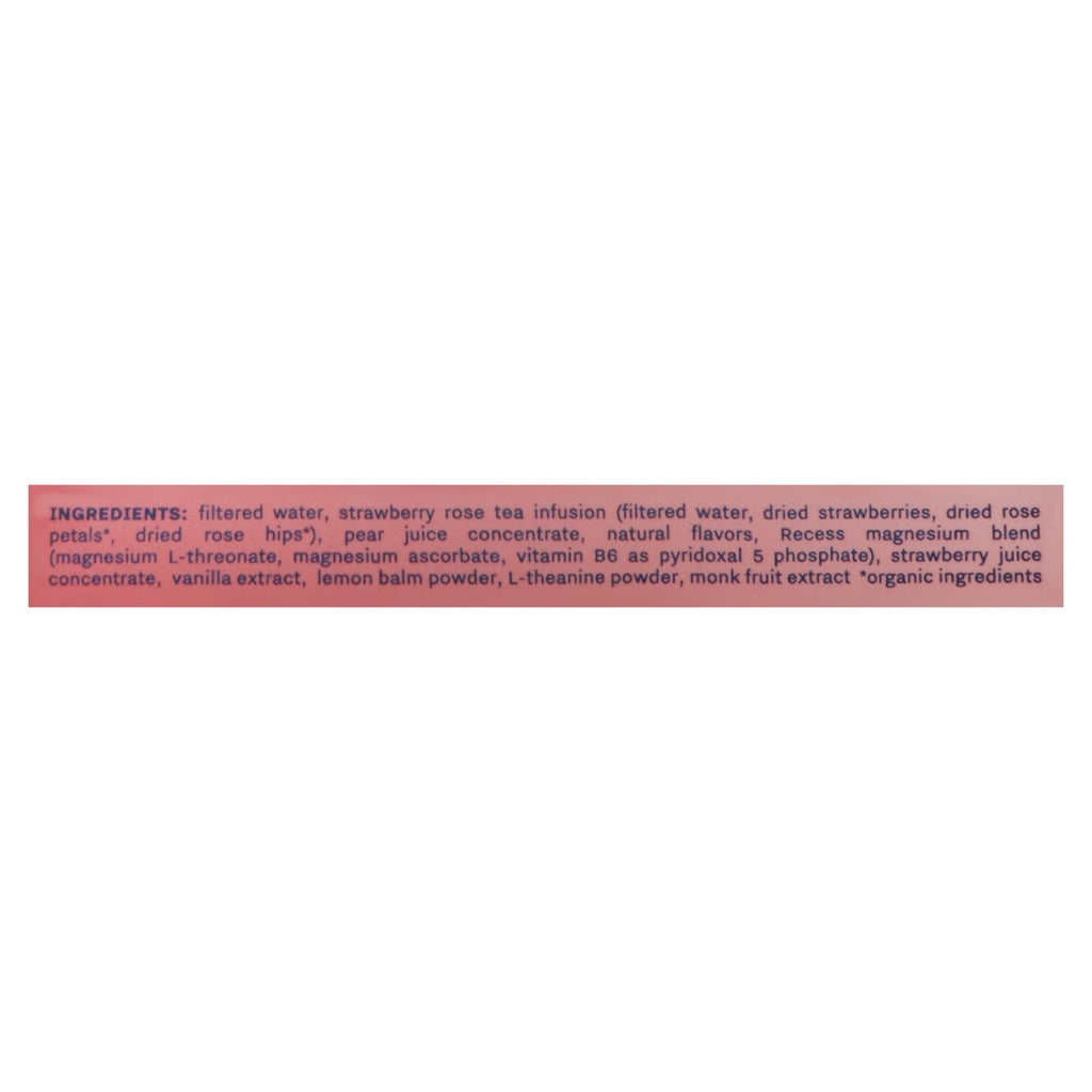 Recess Strawberry Rose Magnificence Sparkling Water, 12 oz (Case of 12)