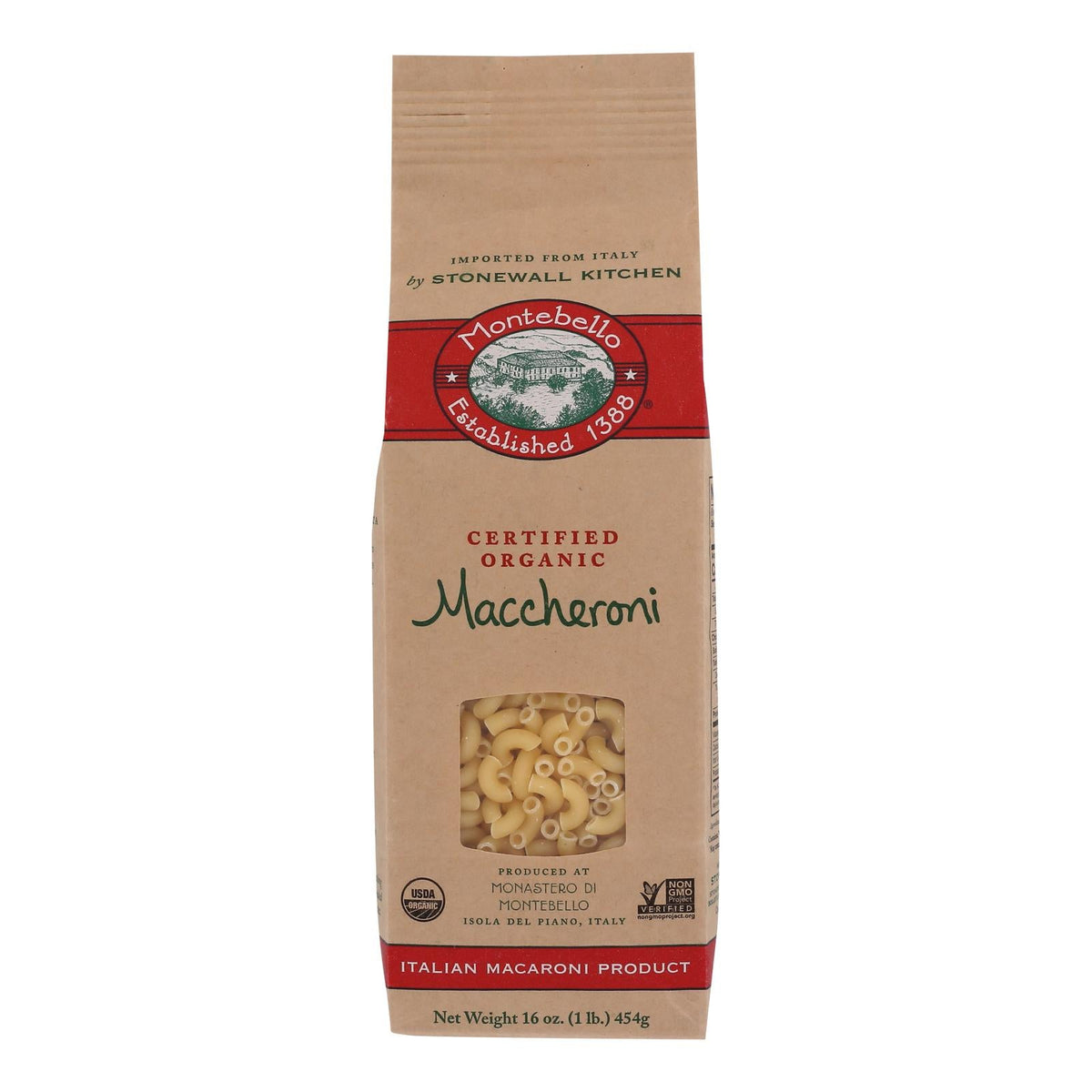 Montebello Maccheroni Pasta, 16 oz (Case of 12)
