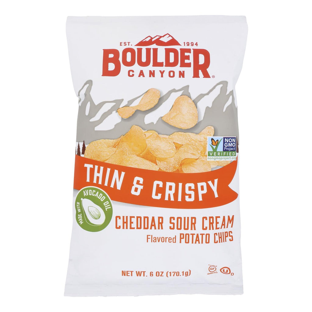 Boulder Canyon Cheddar Sour Cream Avocado Oil Chips, 6 oz (Case of 12)
