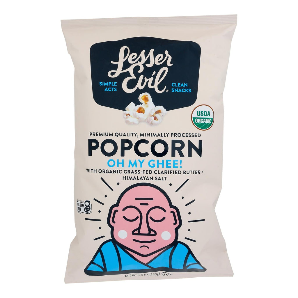 LesserEvil Oh My Ghee Popcorn, 4.6 oz (Case of 12)