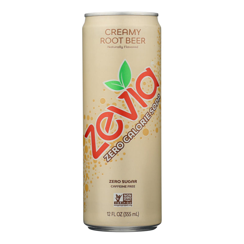 Zevia Soda Creamy Root Beer - 12-12 fl oz Case of 12