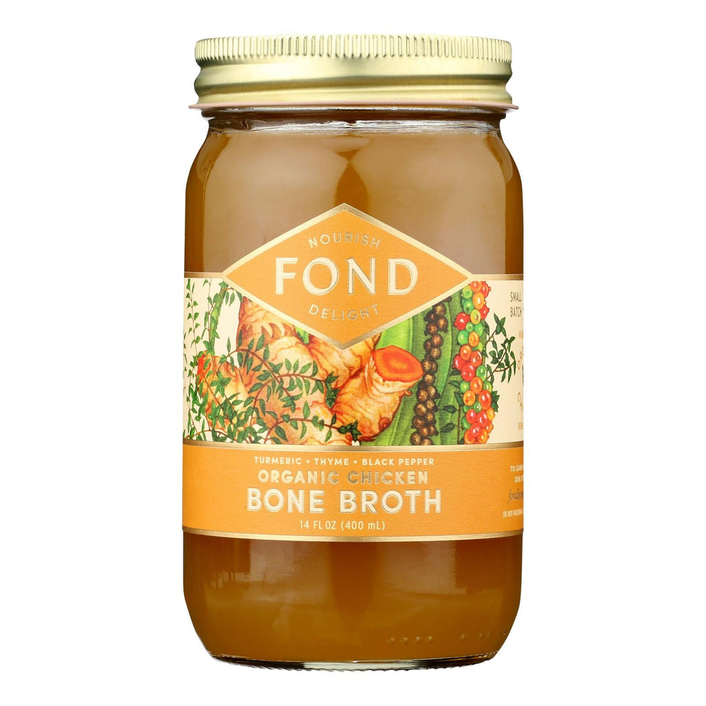 Fond Bone Broth - 14 fl. oz. | 4-Pack | Bone Broth Liquid w/ Turmeric