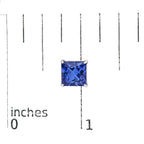 Platinum 7x7 Lab Created Blue Sapphire Princess Cut Solitaire Stud Earrings
