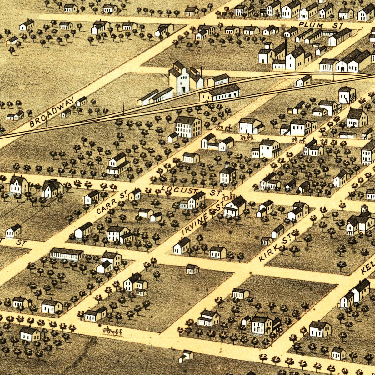Vintage Map of Young America, Illinois 1869